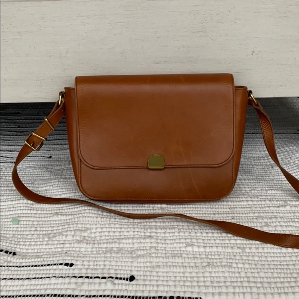 Madewell Abroad Crossbody Bag Medium, Saddle Brown